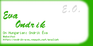 eva ondrik business card